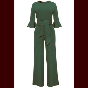 Women's Jumpsuit Long Sleeve Wide Leg & Belt